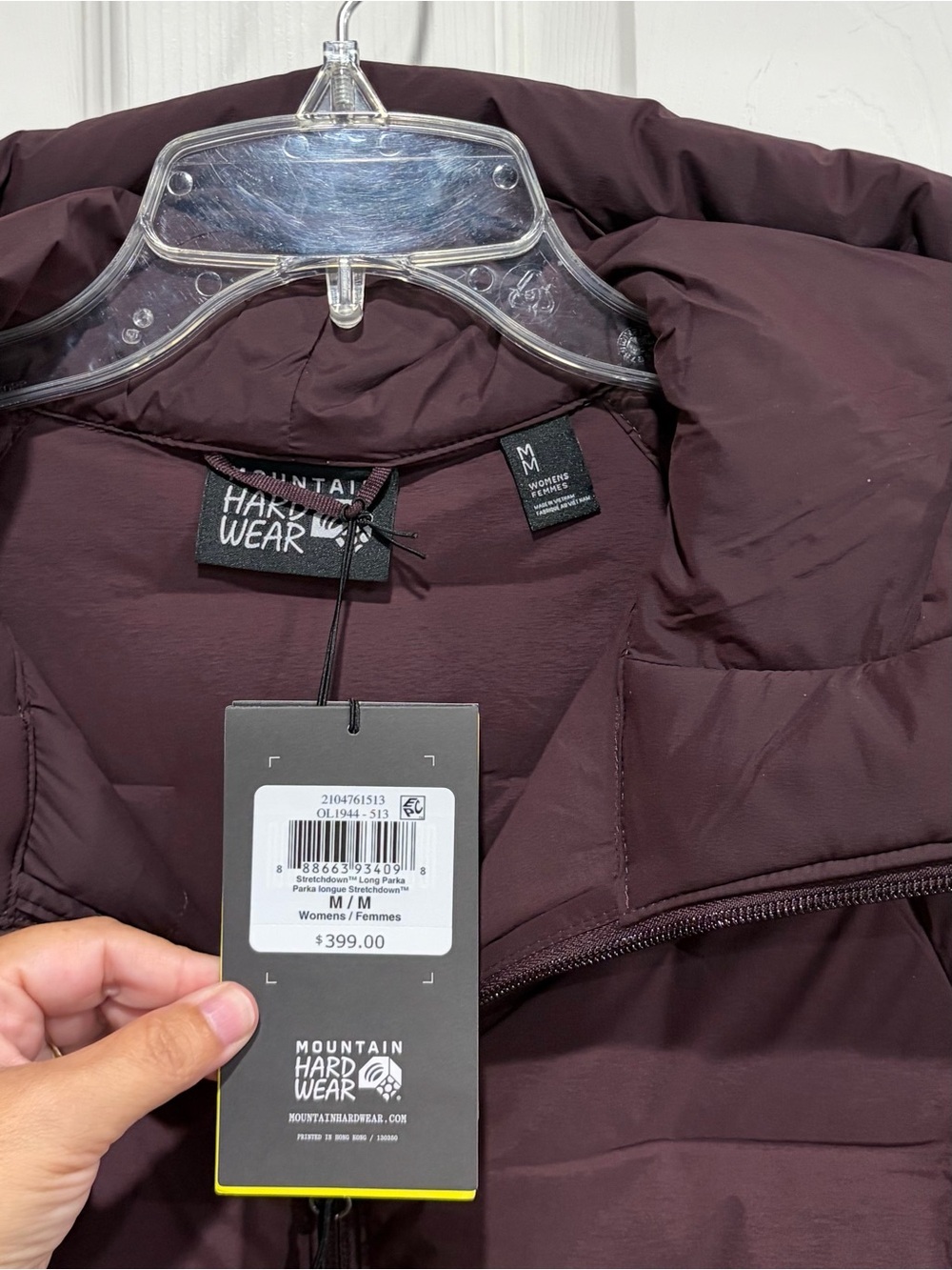 Mountain Hardwear Women's Medium Stretchdown Long Parka Dark Pink NWT Jacket - Picture 5 of 8
